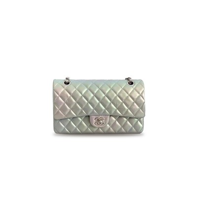 CHANEL CLASSIC IRIDESCENT LAMBSKIN DOUBLE FLAP SHOULDER BAG (25*15*6cm) 